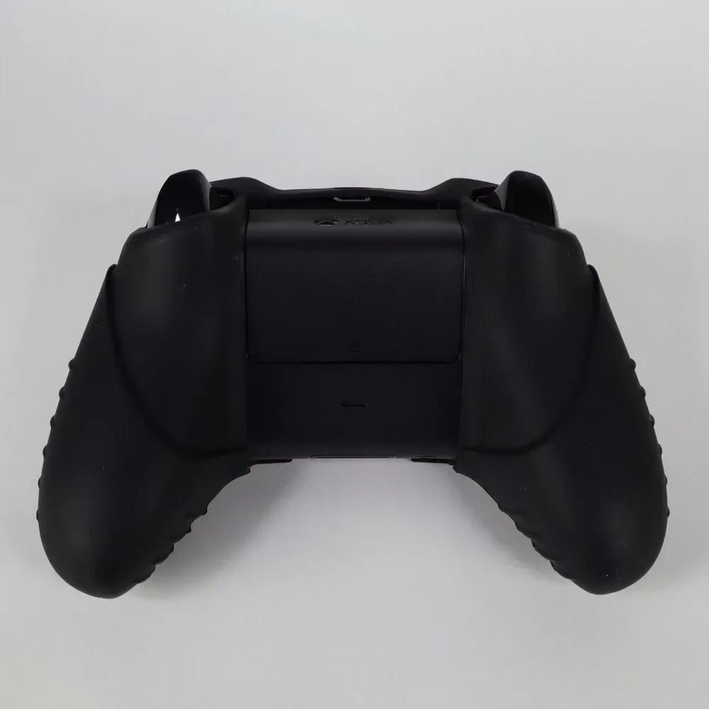 Official Microsoft Xbox One Wireless Black Controller w/ Silicone Grip & Caps